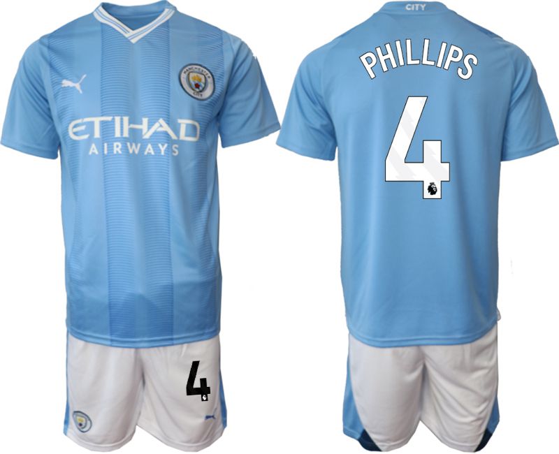 Men 2023-2024 Club Manchester City home Light blue #4 Soccer Jersey->manchester city jersey->Soccer Club Jersey